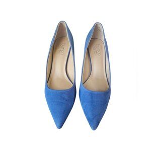 Franco Sarto Blue Suede Womens Pumps Pointedtoe Sz US 385